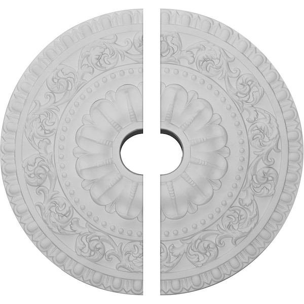 Ekena Millwork Vaduz Ceiling Medallion, Two Piece (Fits Canopies up to 3 1/2"), 23 1/2"OD x 3 1/2"ID x 2 1/8"P CM23VA2 - main
